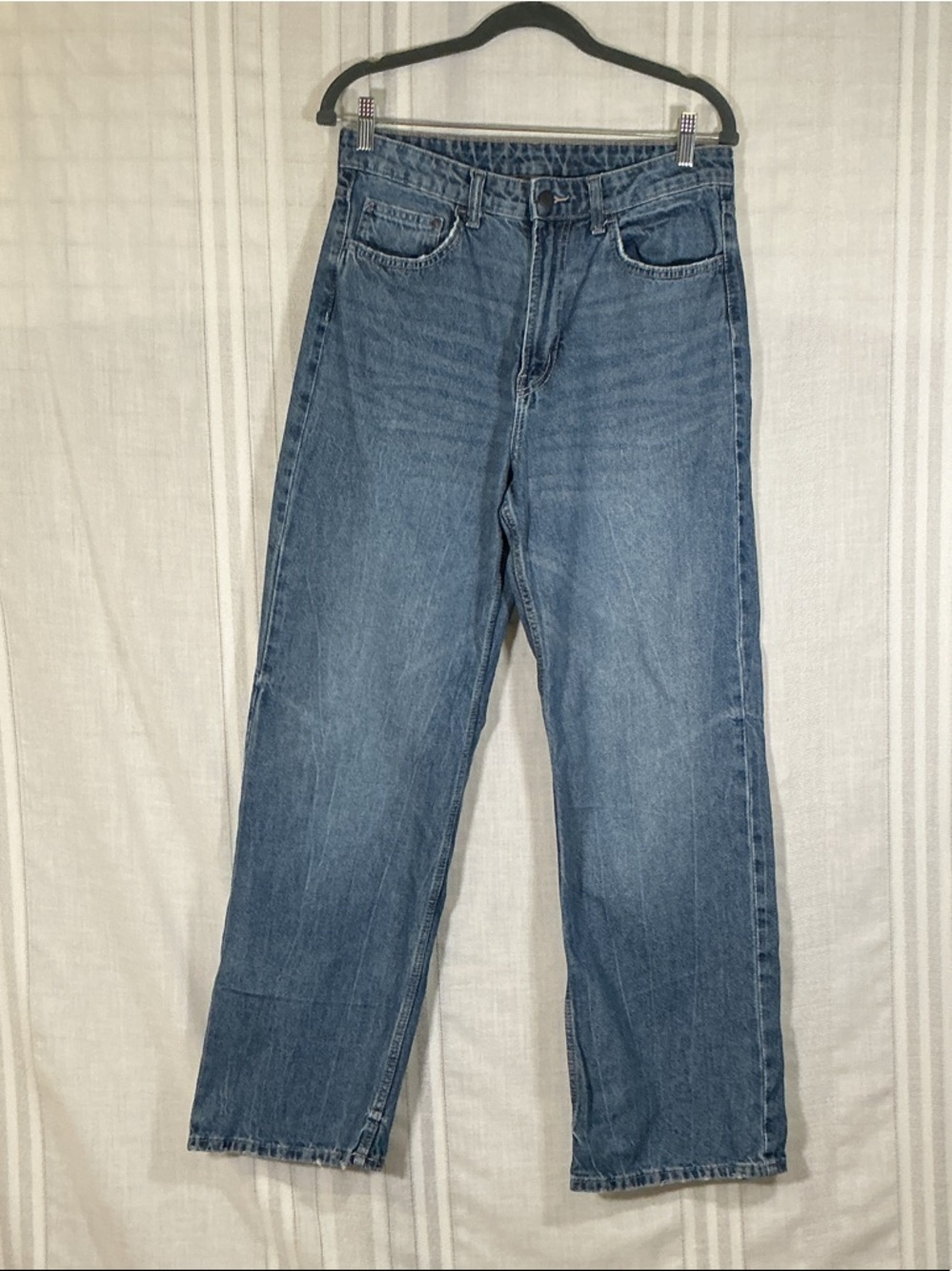 &Denim High Rise Wide Leg Jeans Medium Wash Size 10 | Trendy Relaxed Fit